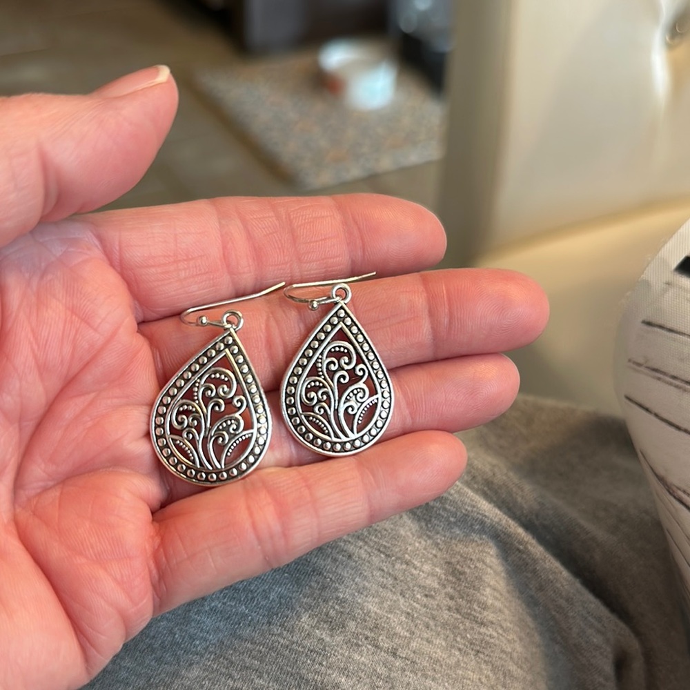Elegant Silver Teardrop Earrings